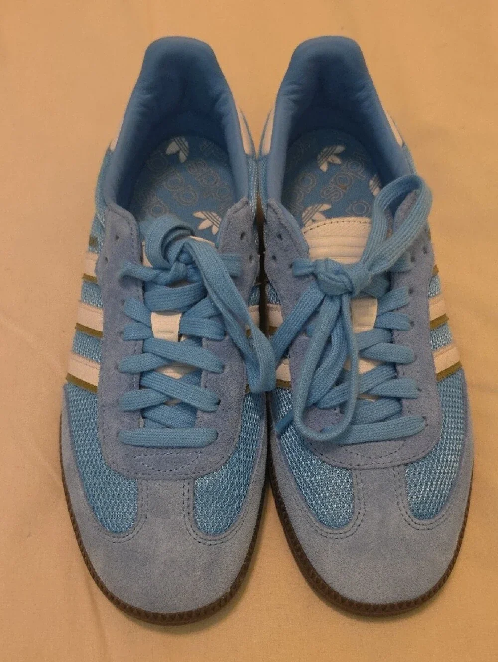 adidas Samba Sky Blue Suede & Mesh Low-Top Sneakers